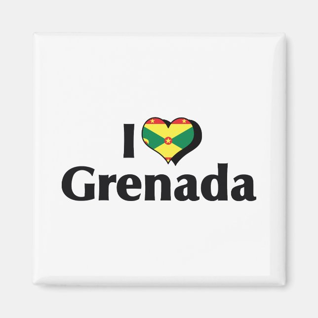 I Love Grenada Flag Magnet (Front)