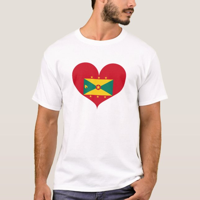 I Love Grenada Flag T-Shirt (Front)