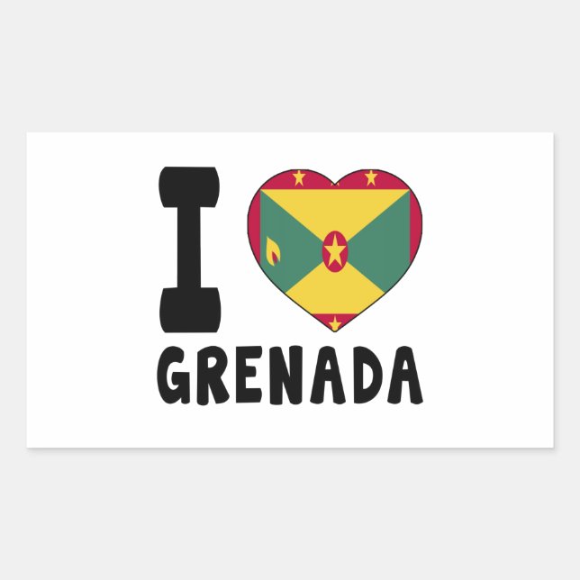 I Love Grenada Rectangular Sticker (Front)
