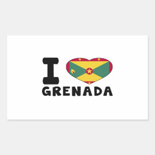 I Love Grenada Rectangular Sticker