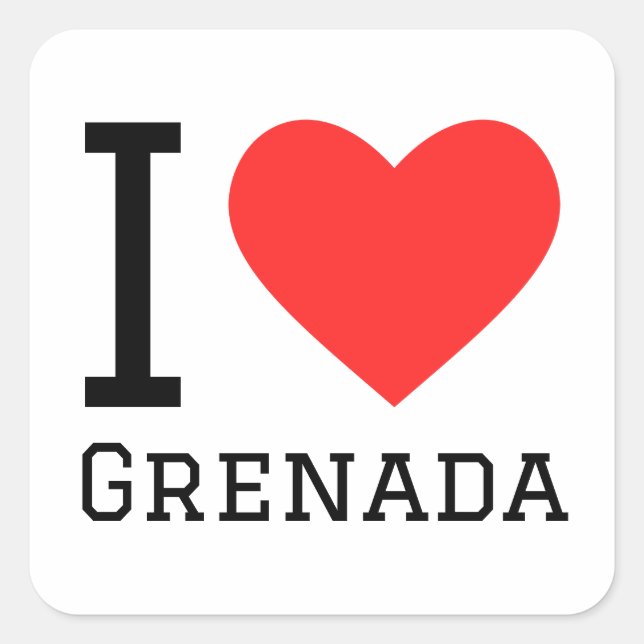 I love grenada square sticker (Front)
