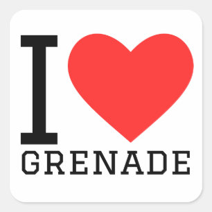 I love grenade square sticker