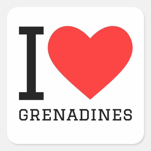 I love grenadines  square sticker (Front)