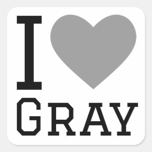 I love grey square sticker