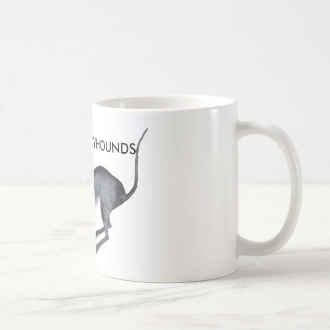 I LOVE GREYHOUNDS COFFEE MUG (Right)