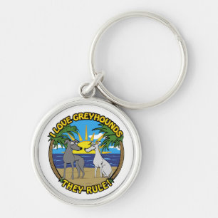 I LOVE GREYHOUNDS THEY RULE KEY RING