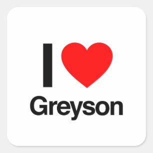 i love greyson square sticker