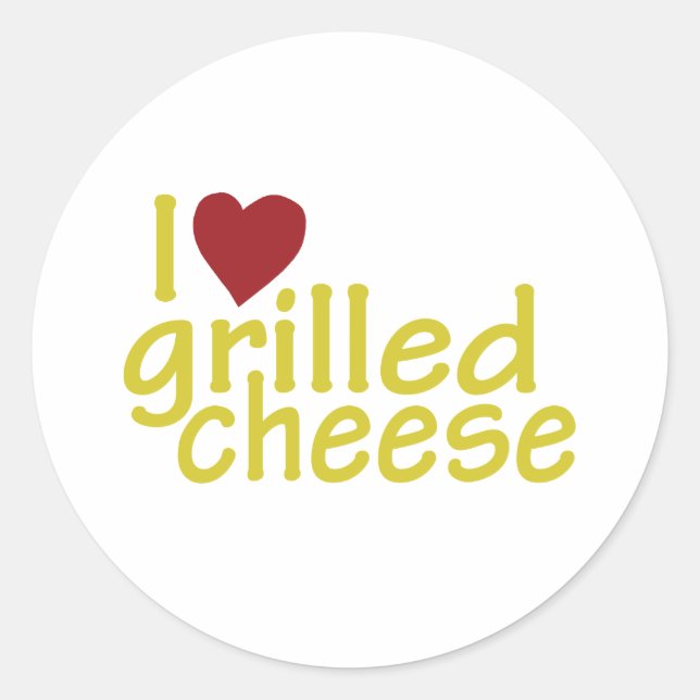 I Love Grilled Cheese Classic Round Sticker (Front)