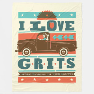 I Love Grits Fleece Blanket