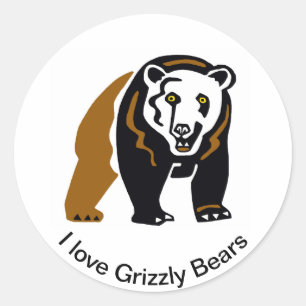 I love Grizzly bears - Wildlife warrior - Nature  Classic Round Sticker