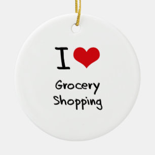 I Love Grocery Shopping Ceramic Tree Decoration