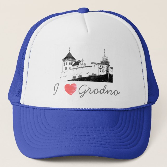 I Love Grodno Belarus Architecture Castle Trucker Hat (Front)