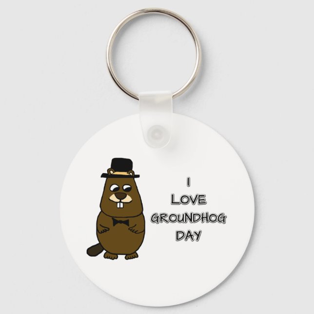 I love Groundhog Day Key Ring (Front)