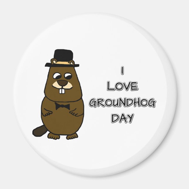 I love Groundhog Day Magnet (Front)