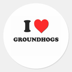 I Love Groundhogs Classic Round Sticker