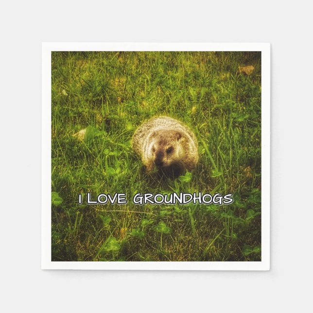 I love groundhogs napkins (Front)