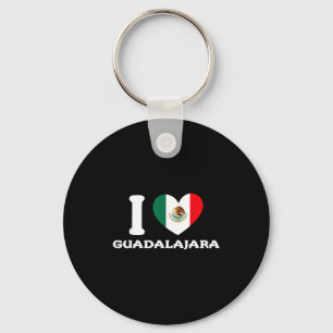 I Love Guadalajara Heart Mexico Flag Key Ring