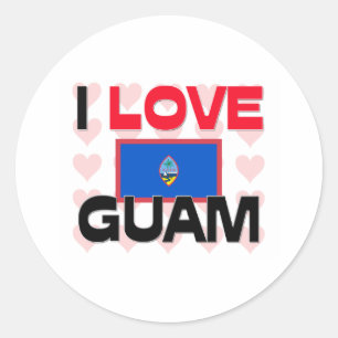 I Love Guam Classic Round Sticker