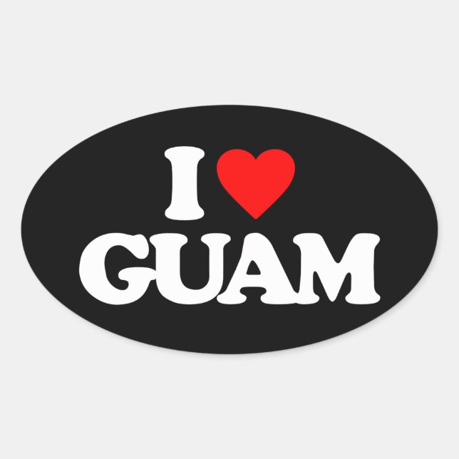 I LOVE GUAM OVAL STICKER (Front)