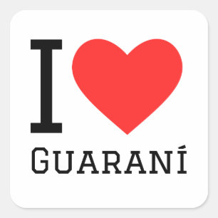I love guarani square sticker