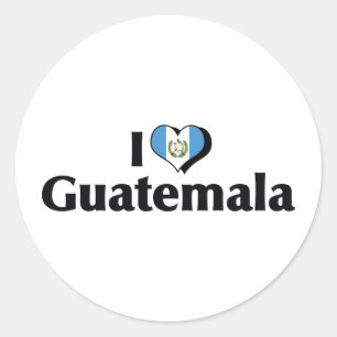 I Love Guatemala Flag Classic Round Sticker