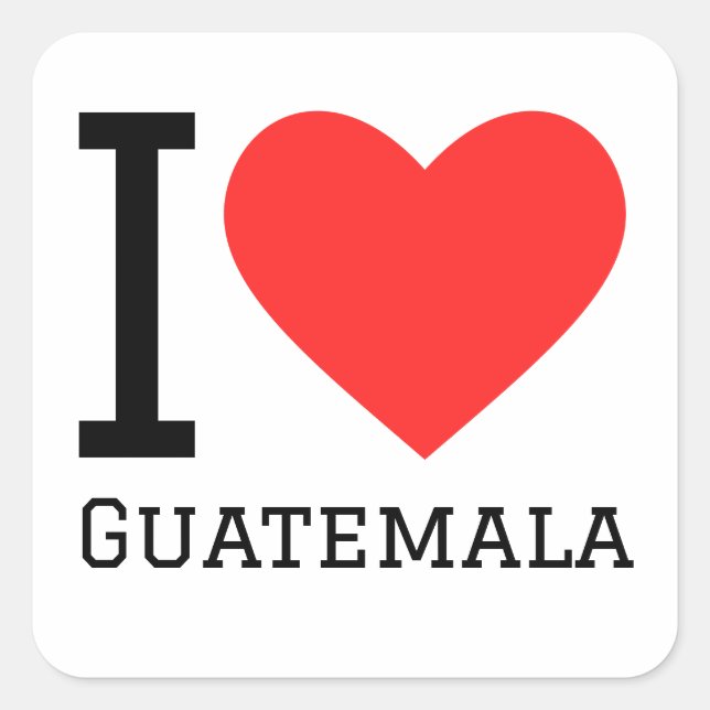 I love Guatemala square Stickers (Front)