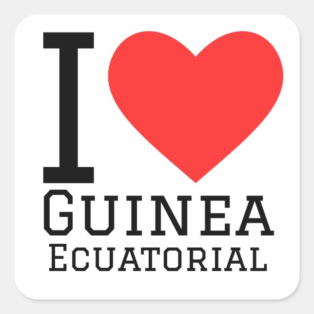 I love Guinea Ecuatorial  Square Sticker (Front)