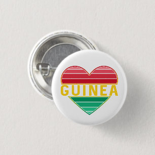 I Love Guinea, Guinean Heart 3 Cm Round Badge