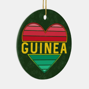 I Love Guinea, Guinean Heart Ceramic Tree Decoration