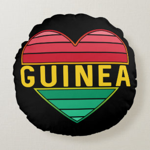 I Love Guinea, Guinean Heart Round Cushion