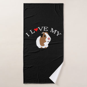 I Love Guinea Pig Guinea Pig Lovers Bath Towel