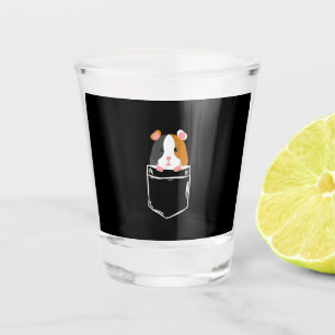 I Love Guinea Pig Pocket Owner Cavy Caricature Shot Glass