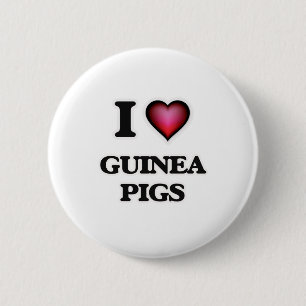 I Love Guinea Pigs 6 Cm Round Badge