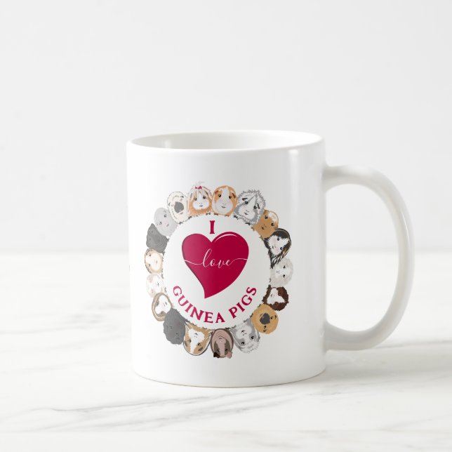 I Love Guinea Pigs Coffee Mug (Right)
