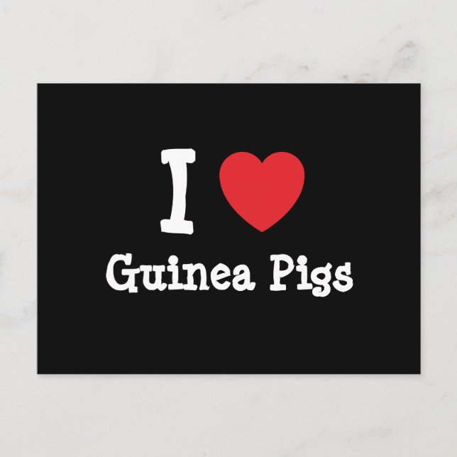 I love Guinea Pigs heart custom personalised Postcard (Front)