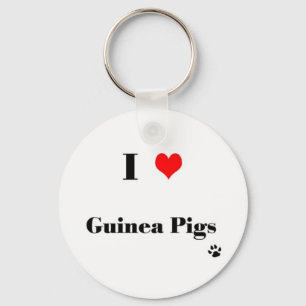 I Love Guinea Pigs Keychain
