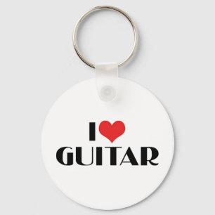 I Love Guitar Keychain