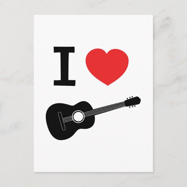 I love guitar postcard (Front)