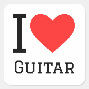 I love guitar square sticker