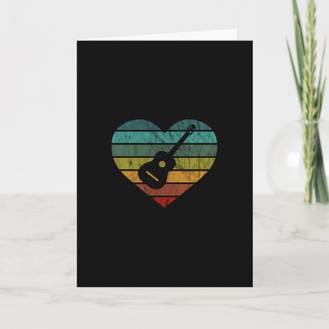 I Love Guitarists With Acoustic Guitar Card (Front)
