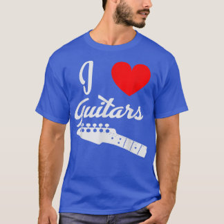 I love Guitars, Guitar Music Lover Music accord ar T-Shirt