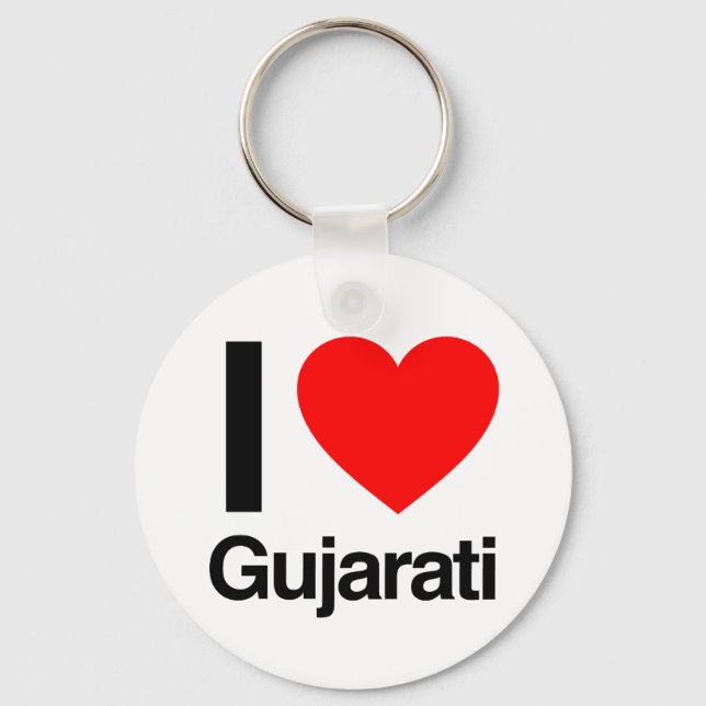 i love gujarati key ring (Front)