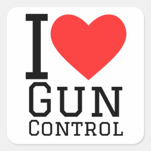 I love gun control square sticker