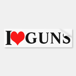 I love guns! bumper sticker