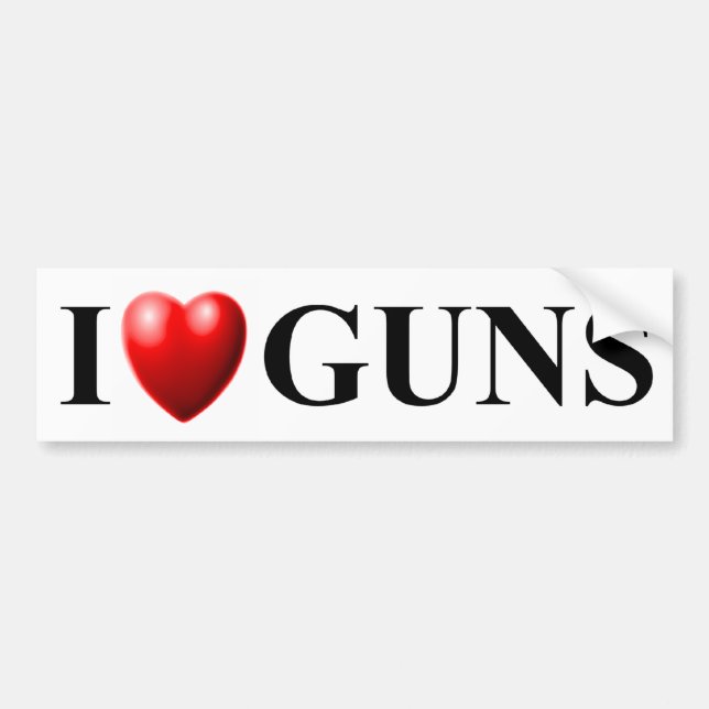 I Love Guns Bumper Sticker (Front)