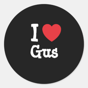 I love Gus heart custom personalised Classic Round Sticker
