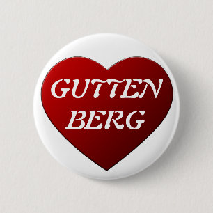 I LOVE GUTTENBERG 6 CM ROUND BADGE