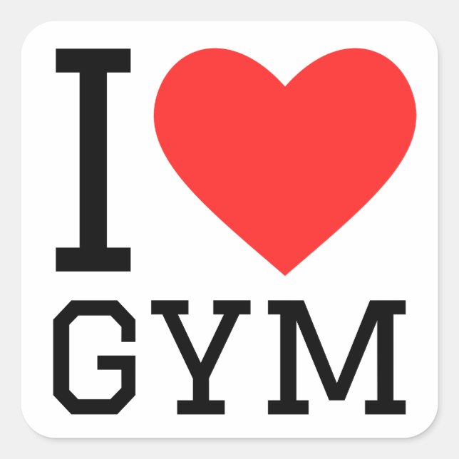 I love gym square sticker (Front)