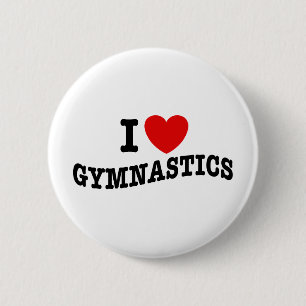 I Love Gymnastics 6 Cm Round Badge