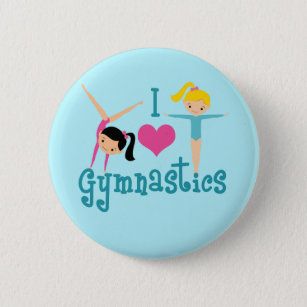 I Love Gymnastics 6 Cm Round Badge